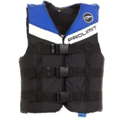PROLIMIT Vest Nylon 3-Buckle Black/Blue -LBlack/Blue -Optimal Surfen Geschäft 402.53260.010 skivest nylon 3buckle black blue front