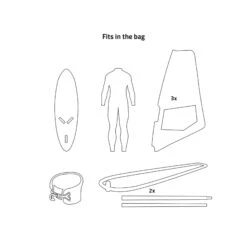 PROLIMIT Windsurf Bag Boardbag Session Grey/White 2023 - 255/70 -Optimal Surfen Geschäft 404.03140.010 3