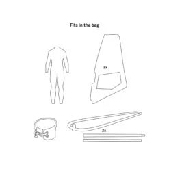 PROLIMIT Windsurf Bag Sessionbag Aero Grey/White 2023 - Wave -Optimal Surfen Geschäft 404.04030.010 3 1