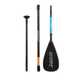 STX 80% Carbon Composite SUP Paddle - -Optimal Surfen Geschäft 407.02070.000 stx paddle carbon composite 80 black blue orange overview