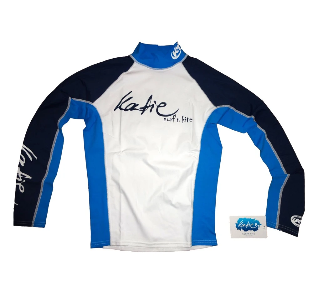 Katie Lycra Rashguard Langarm Männer UV-Resistant - White/blue - S 1 Katie Lycra Rashguard Langarm Männer UV-Resistant - White/blue - S