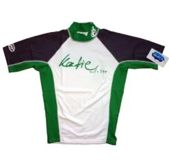 Katie Lycra Rashguard Kurzarm Männer UV-Resistant - White/grey/green - S